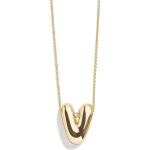 Gold Bubble Initial Necklace - V